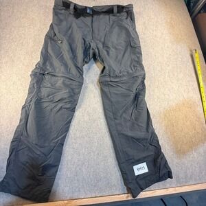 American Outback Mens XL/32 Gray Convertible Zip Off Hiking Cargo Pants Belted